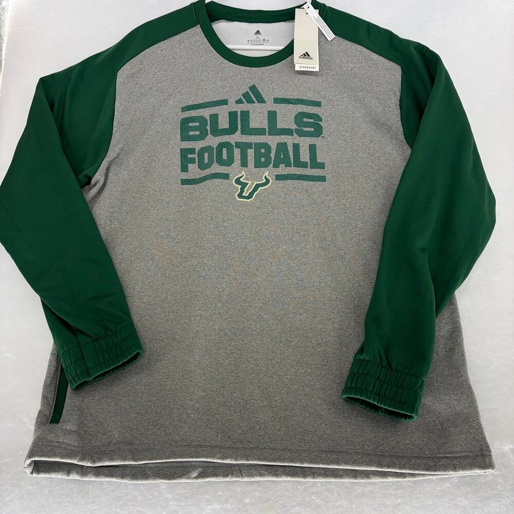 NWT Men's adidas USF Bulls Football Aeroready Long Sleeve Pullover Sweatshirt XL